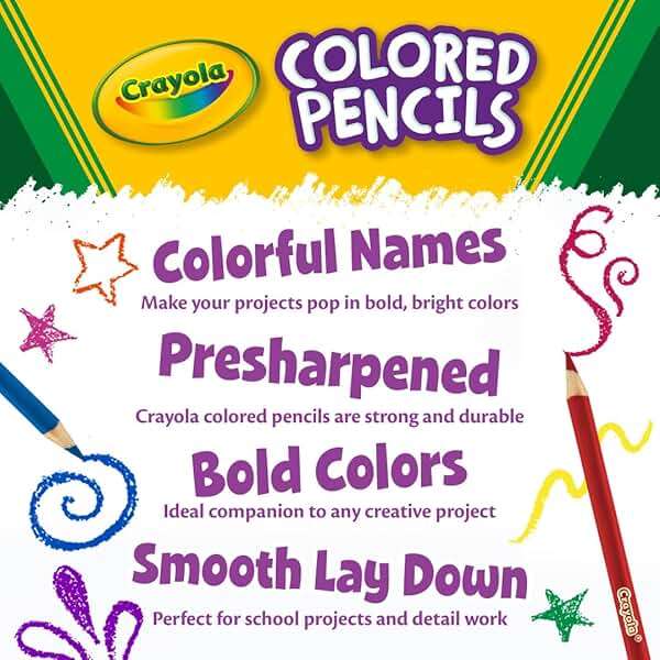 Crayola Colored Pencils (36ct), Kids Pencil Set, Pre-Sharpened Coloring Book Pencils for Kids & Adults, Arts & Crafts Supplies, Coloring Gift, Ages 3+ - Image 5