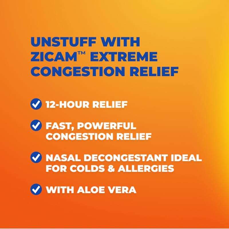 Zicam Extreme Congestion Relief No-Drip Nasal Spray with Soothing Aloe Vera, 0.5 oz - Image 8