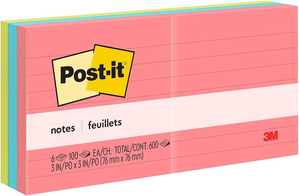 Post-it Notes, 3x3 in, 6 Pads, America's #1 Favorite Sticky Notes, Poptimistic Collection, Bright Colors (Magenta, Pink, Blue, Green), Clean Removal, Recyclable (630-6AN) - Image 1