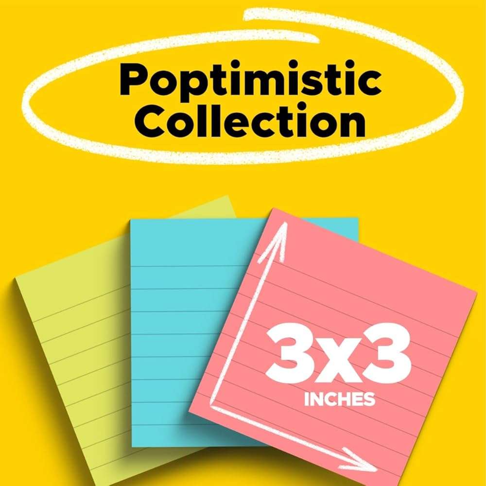 Post-it Notes, 3x3 in, 6 Pads, America's #1 Favorite Sticky Notes, Poptimistic Collection, Bright Colors (Magenta, Pink, Blue, Green), Clean Removal, Recyclable (630-6AN) - Image 3