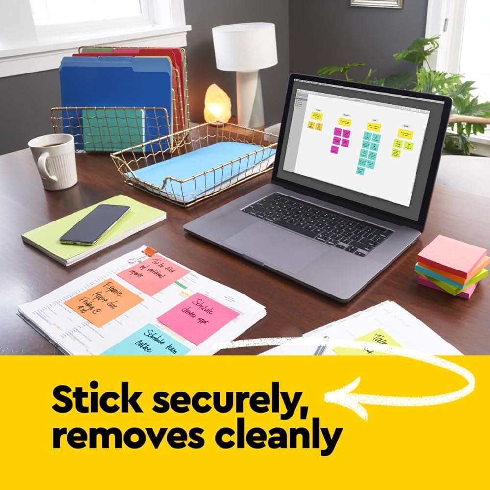 Post-it Notes, 3x3 in, 6 Pads, America's #1 Favorite Sticky Notes, Poptimistic Collection, Bright Colors (Magenta, Pink, Blue, Green), Clean Removal, Recyclable (630-6AN) - Image 6