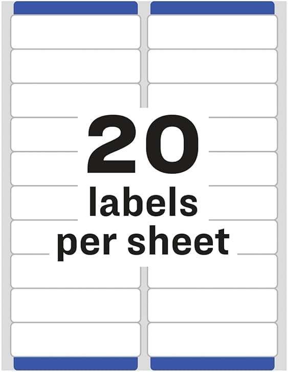 Avery Easy Peel Printable Address Labels with Sure Feed, 1" x 4", White, 500 Blank Mailing Labels (08161) - Image 6