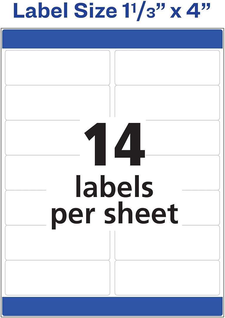 Avery Easy Peel Printable Address Labels, Sure Feed Technology, 1-1/3" x 4", White, 1,400 Blank Mailing Labels (08462) - Image 6