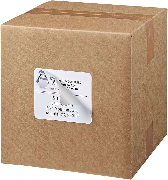 Avery Printable Shipping Labels, Sure Feed Technology, 3-1/3" x 4", White, 600 Blank Mailing Labels (8464) - Image 4
