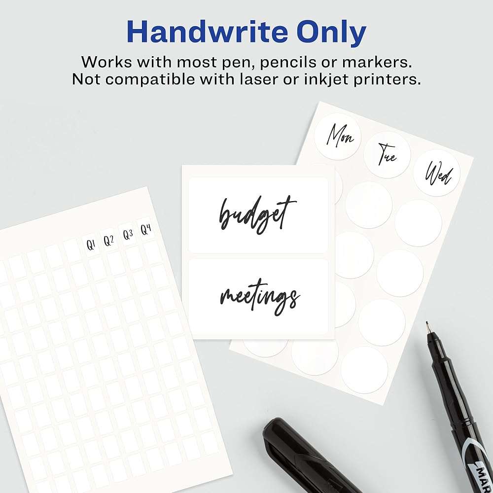 Avery Multi-Use Removable Labels, 5/8" x 7/8", White, Non-Printable, 1,050 Blank Labels Total (5424) - Image 5