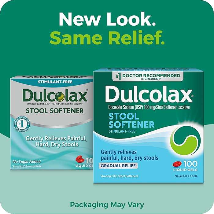 Dulcolax Stool Softener Laxative Liquid Gel Capsules, Gentle Constipation Relief for Hard, Dry Stools, Docusate Sodium 100 mg, 100 Count - Image 2