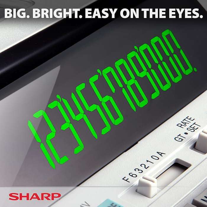 Sharp EL-1801V Ink Printing Calculator, 12-Digit LCD, AC Powered, Off-White, Ideal for Business & Office Use, Easy-to-Read Display & Durable Design - Image 4