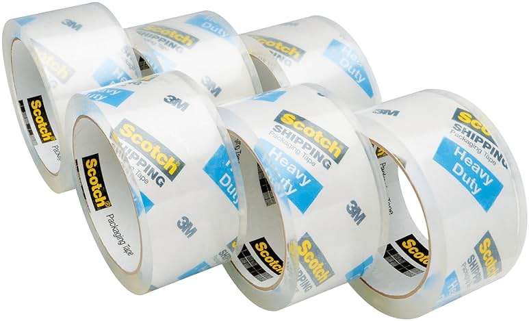 Scotch Heavy Duty Shipping Packing Tape, Clear, Shipping and Packaging Supplies, 1.88 in. x 54.6 yd., 6 Tape Rolls - Image 12
