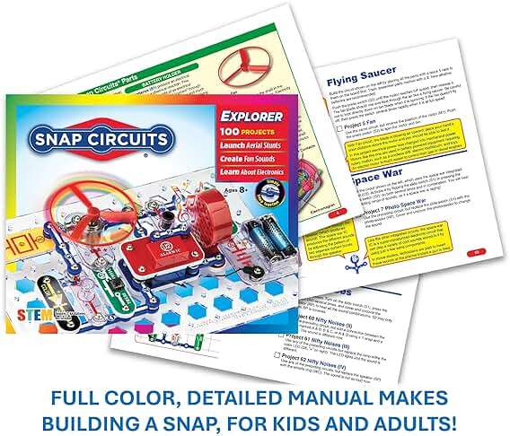 Snap Circuits Jr. SC-100 Electronics Exploration Kit, Over 100 Projects, Full Color Project Manual, 28 Parts, STEM Educational Toy for Kids 8 + - Image 7