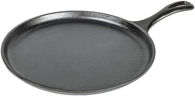 Lodge Round Seasoned Cast Iron Griddle 10.5 Inches - Round-Shaped, Pre-Seasoned Iron Griddle Pan - Non-Toxic, PFAS-Free Cookware - Compatible with Stovetop, Oven, Grill, or Campfire | camping-cooking-utensils - Image 1
