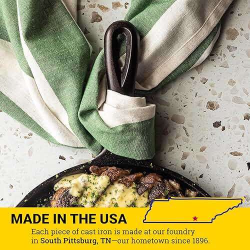 Lodge Round Seasoned Cast Iron Griddle 10.5 Inches - Round-Shaped, Pre-Seasoned Iron Griddle Pan - Non-Toxic, PFAS-Free Cookware - Compatible with Stovetop, Oven, Grill, or Campfire | camping-cooking-utensils - Image 8