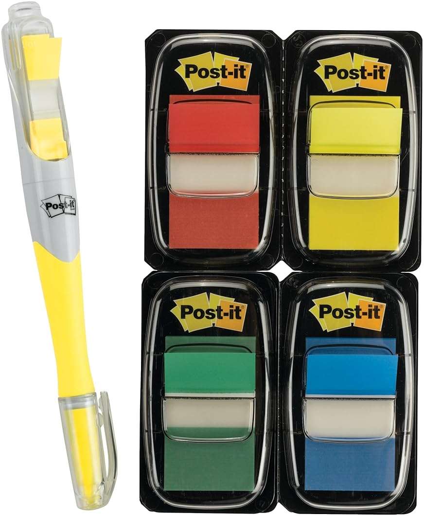 Post-it Flags Value Pack, 50/Dispenser, 4 Dispensers/Pack, 1 in Wide, Assorted Colors, Includes Free Flags + Highlighter - Image 8