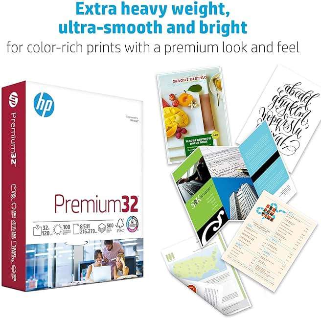 HP Paper Printer | 8.5 x 11 Paper | Premium 32 lb | 1 Ream - 500 Sheets | 100 Bright | Made in USA - FSC Certified | 113100R - Image 2