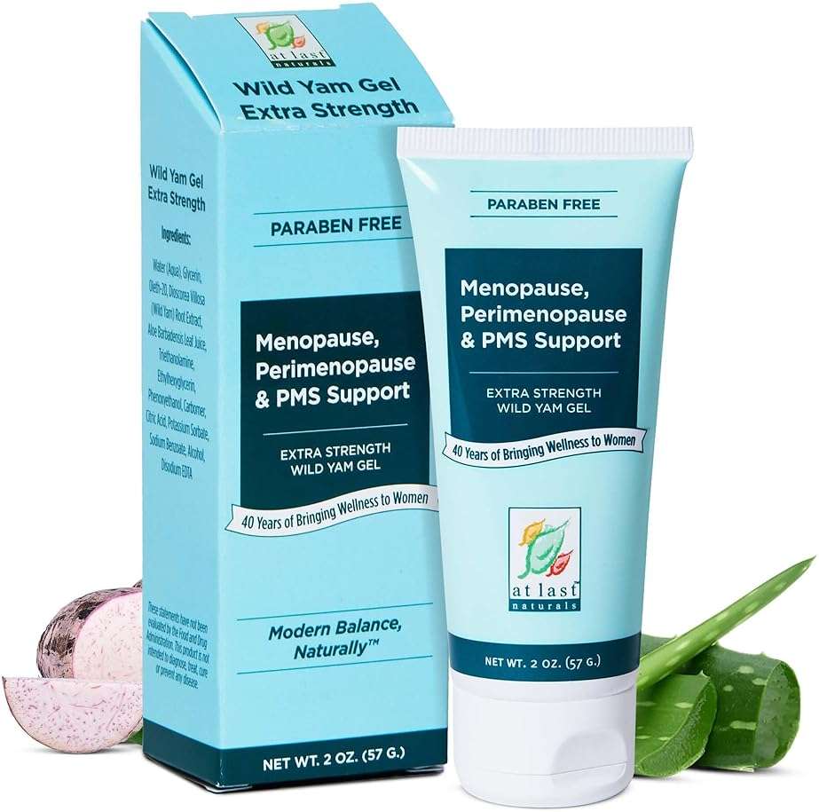 At Last Naturals Wild Yam Gel Extra Strength Menopause Relief, Perimenopause Support and PMS Relief, Can Help to Naturally Reduce Hot Flashes (2 oz, 1 Pack) - Image 1