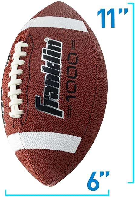 Franklin Sports Youth + Adult Footballs - Extra Grip 1000 Official Size, Junior + Pee Wee Kids - 1 + 12 Packs - Image 2