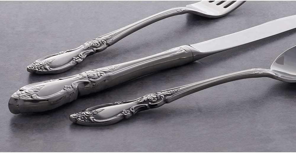 Oneida Silverware Set For 4, Louisiana 20-Piece Fine Flatware Set, Service For 4, 18/8 Stainless Steel, Silver, Mirror Finish, Knives Spoons and Forks, Dishwasher Safe, Tableware (Silver, 20 Pieces) - Image 11