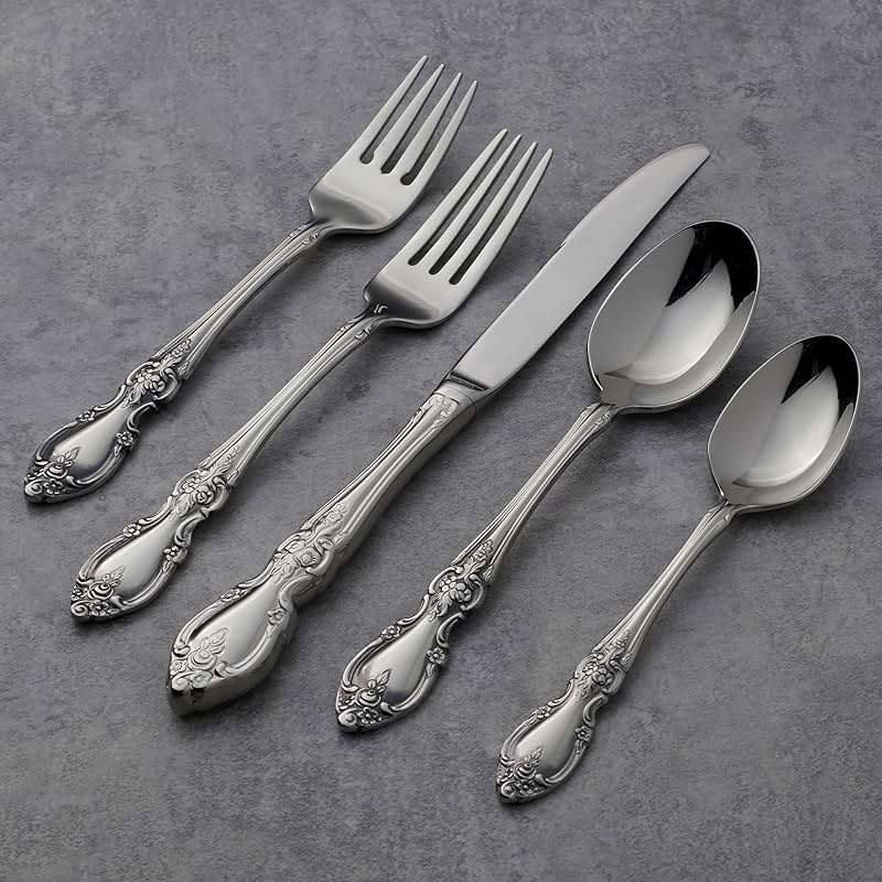 Oneida Silverware Set For 4, Louisiana 20-Piece Fine Flatware Set, Service For 4, 18/8 Stainless Steel, Silver, Mirror Finish, Knives Spoons and Forks, Dishwasher Safe, Tableware (Silver, 20 Pieces) - Image 6