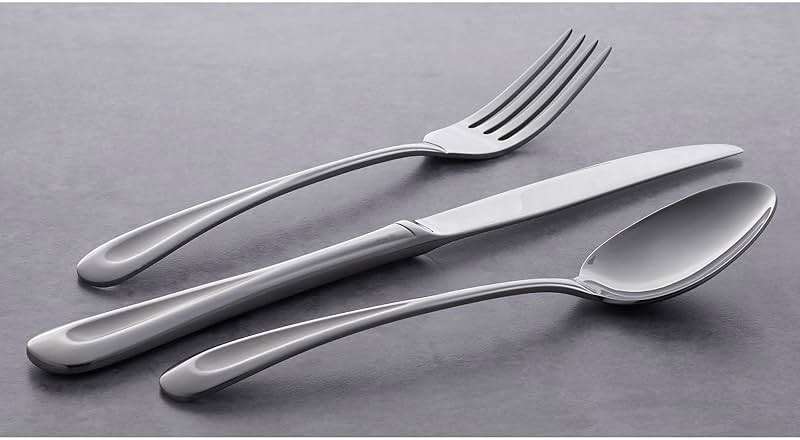 Oneida Silverware Set For 8, Satin Sand Dune 45-Piece Everyday Flatware Set with Serving Utensils, Service For 8, 18/0 Stainless Steel Silverware, Knives Spoons and Forks (Silver, 45 Piece) - Image 8
