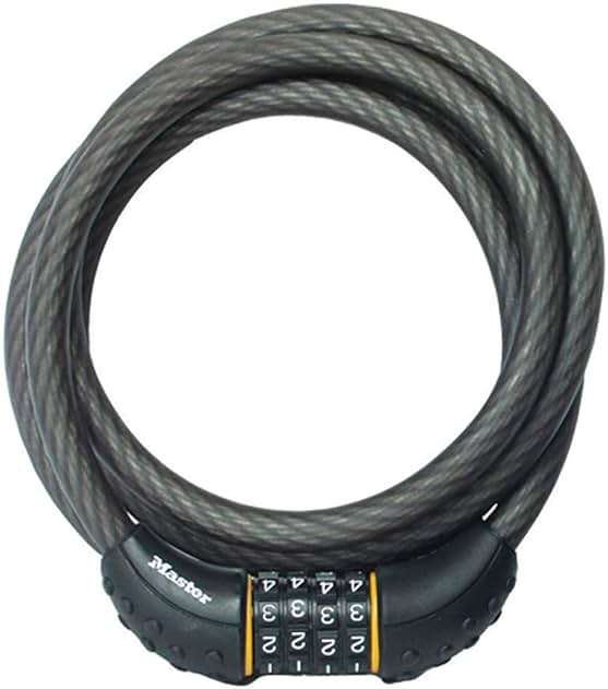 Master Lock Bike Cable Lock 6 ' x 1/2" Long Length, Resettable Combination Lock with Black Vinyl Coating, 8122D - Image 1