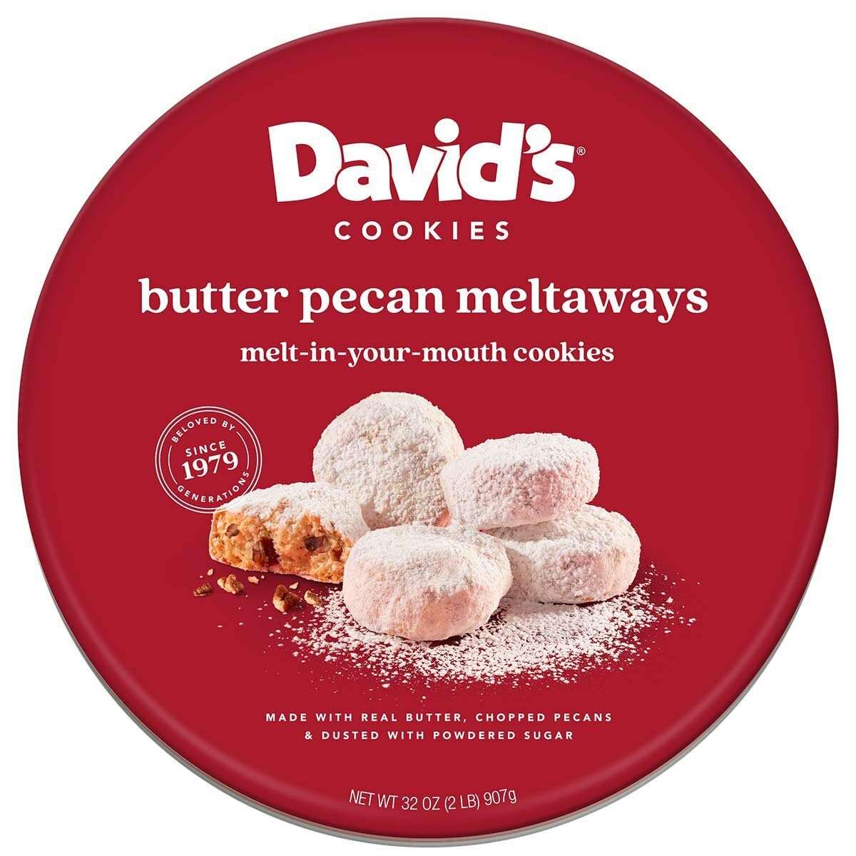 David's Cookies Butter Pecan Meltaways 907g - Image 1