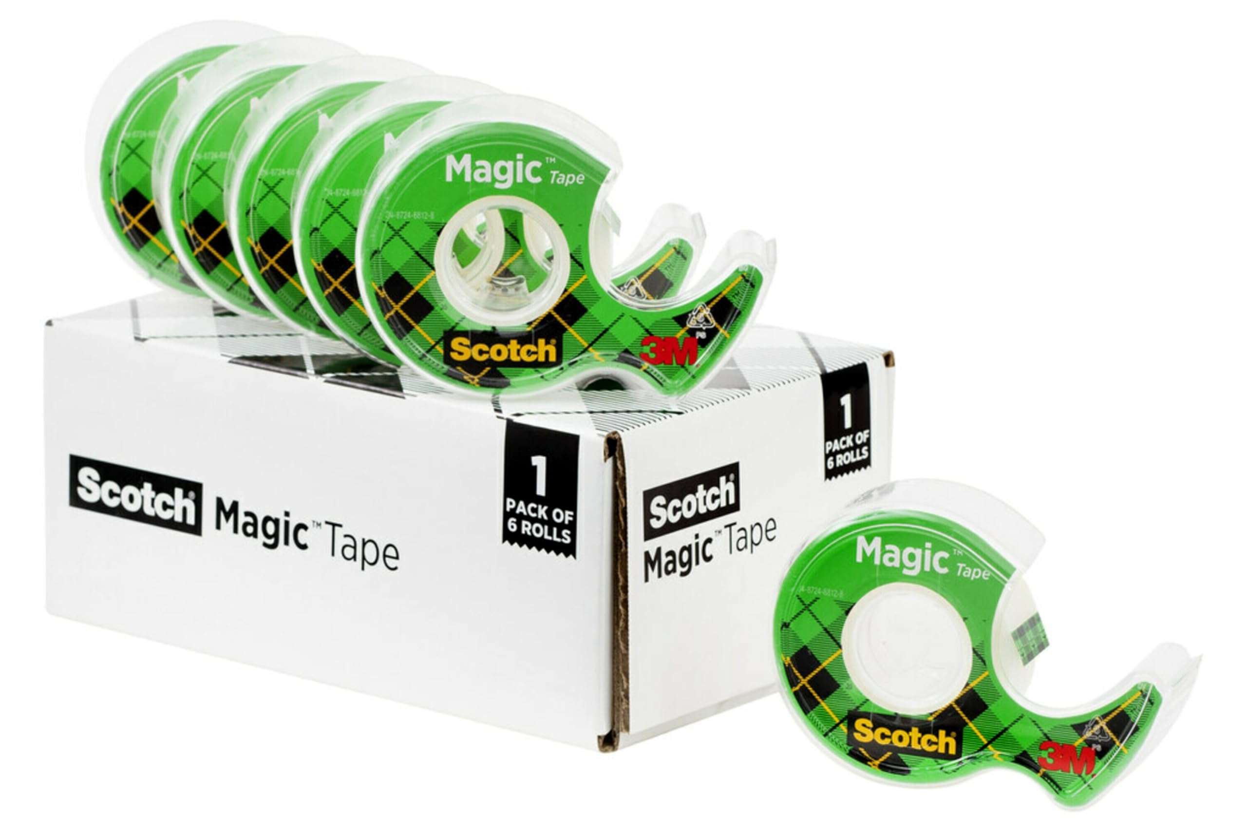 Scotch Magic Tape, Invisible, Home Office Supplies and Back to School Supplies for College and Classrooms, 6 Tape Rolls with Dispensers - Image 1