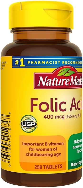 Nature Made Folic Acid 400 mcg (665 mcg DFE) Dietary Supplement for Nervous System Function, Folic Acid Supplements for Women and Men, 250 Tablets, 250 Day Supply - Image 7