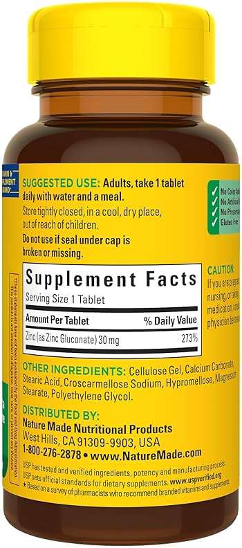 Nature Made Zinc 30 mg, Zinc Supplements for Men & Women, Dietary Supplement for Immune Health and Antioxidant Support, 100 Tablets, 100 Day Supply - Image 8
