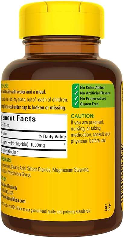 Nature Made L-Lysine 1000 mg, Dietary L-Lysine Supplements, 60 Tablets, 60 Day Supply - Image 9
