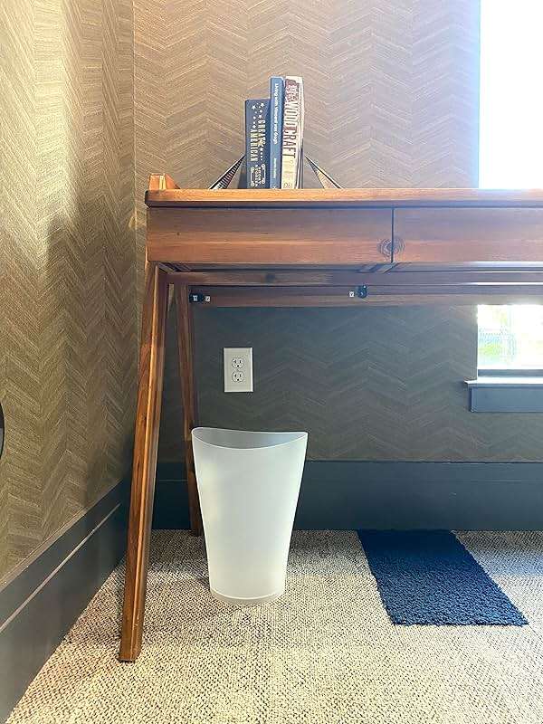 Rubbermaid Spa Works Compact Contemporary Style 9 Quart Indoor Open Vanity Home Trash Container White - Image 8