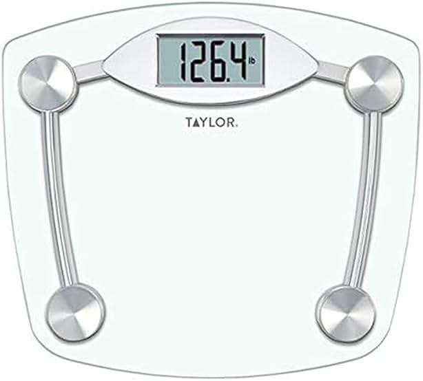 Taylor Digital Bathroom Scale, Body Weight Scale, Instant On and Off, 400 lb Capacity, Sturdy Clear Glass with Chrome-Finish Base - Image 1
