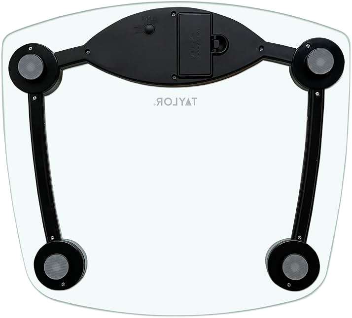 Taylor Digital Bathroom Scale, Body Weight Scale, Instant On and Off, 400 lb Capacity, Sturdy Clear Glass with Chrome-Finish Base - Image 2