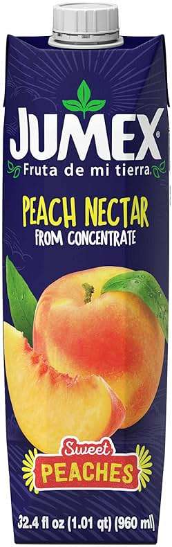 Jumex Peach Juice Nectar - Peach Nectar Made with Fresh Fruit Puree - Tropical Fruit Juice Concentrate for Smoothie Mix, Cocktail Mixers, Kids Drinks & Mexican Beverages - 32.4oz, 1 Pack Carton - Image 1