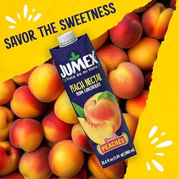 Jumex Peach Juice Nectar - Peach Nectar Made with Fresh Fruit Puree - Tropical Fruit Juice Concentrate for Smoothie Mix, Cocktail Mixers, Kids Drinks & Mexican Beverages - 32.4oz, 1 Pack Carton - Image 7