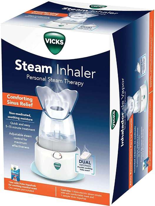 Vicks Personal Steam Inhaler for Targeted, Natural Steam Relief for Allergies, Congestion, Cough & Colds, and Sinus Irritation, Use with VapoPads - 1 Included - Image 7