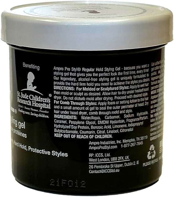 AmPro Pro Styl Styling Gel - Protects and Strengthens Your Strands - Non-Flaking, Alcohol Free, Vegan Formula - Flexible, Touchable Hold for All Hair Textures - Regular - 6 oz - Image 5