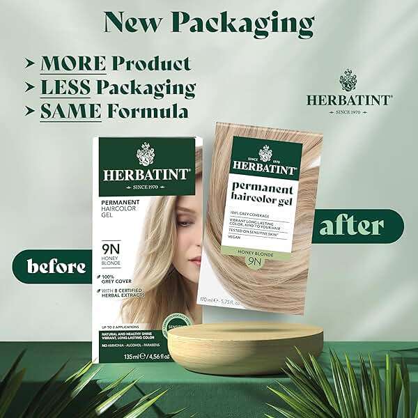 Herbatint Permanent Haircolor Gel, 9N Honey Blonde, Alcohol Free, Vegan, 100% Grey Coverage - 4.56 oz - Image 2