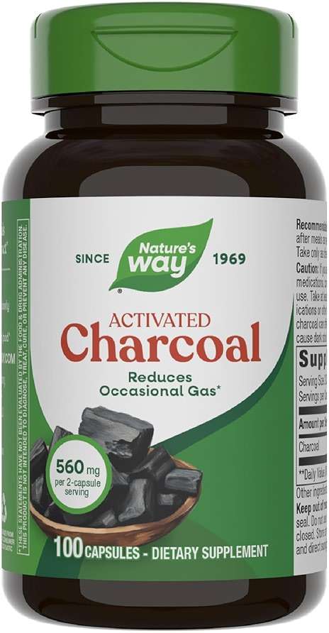 Nature's Way Activated Charcoal - Charcoal Supplement that Binds Unwanted Materials & Gas* - Alternative to Powder - Gluten-Free & Dairy-Free - 100 Count - Image 1