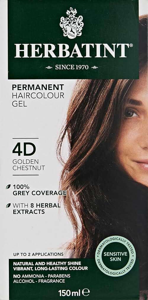 Herbatint Permanent Hair Color Gel, 4d Golden Chestnut, 4 Oz (095216) - Image 1