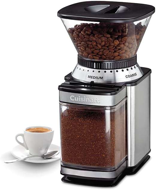 Cuisinart Coffee Grinder, Electric One-Touch Automatic Burr Coffee Grinder with 18-Position Grind Selector, Cup Size Selector for 4 – 18 Cups, DBM-8P1, Black Stainless - Image 1