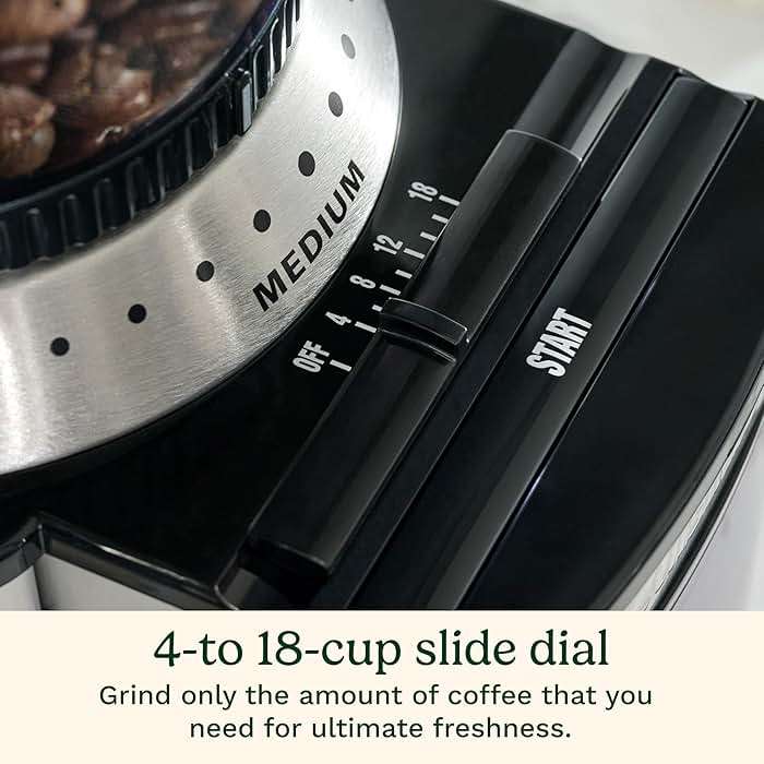 Cuisinart Coffee Grinder, Electric One-Touch Automatic Burr Coffee Grinder with 18-Position Grind Selector, Cup Size Selector for 4 – 18 Cups, DBM-8P1, Black Stainless - Image 6