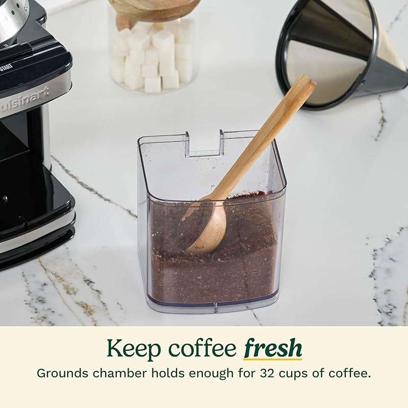 Cuisinart Coffee Grinder, Electric One-Touch Automatic Burr Coffee Grinder with 18-Position Grind Selector, Cup Size Selector for 4 – 18 Cups, DBM-8P1, Black Stainless - Image 8