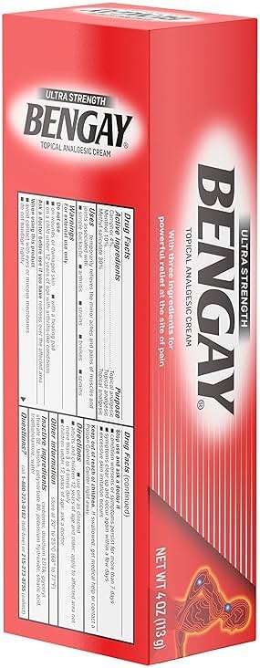 Bengay Ultra Strength Topical Pain Relief Cream, Non-Greasy Topical Analgesic for Minor Arthritis, Muscle, Joint and Back Pain, Camphor, Menthol and Methyl Salicylate, 4 OZ - Image 16