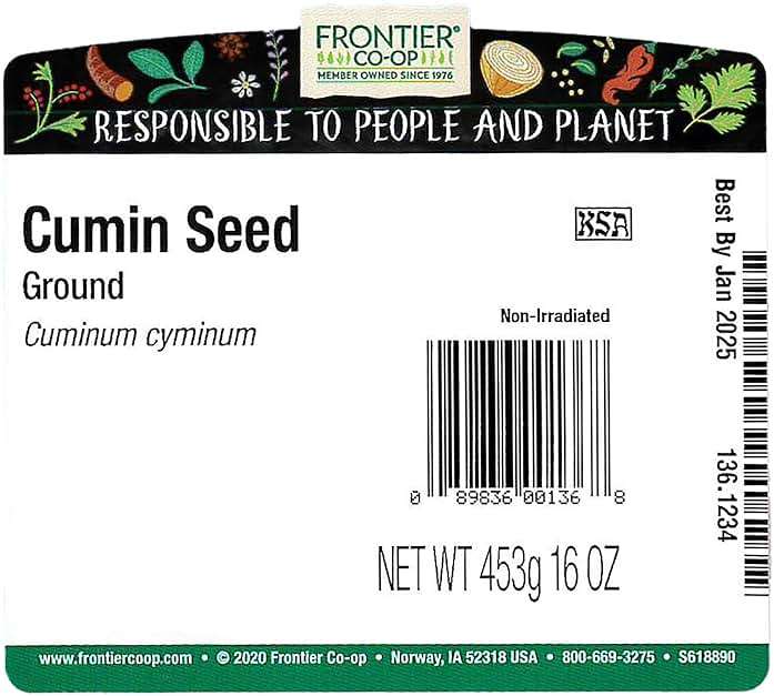 Frontier Co-op Cumin Seed, 1lb Bulk Bag, Ground Cumin Seasoning - Robust Flavor - Perfect Powder for Chili, Soups, Stews, Curries and More - Image 2