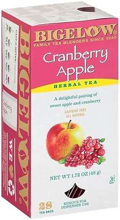 Bigelow Cranberry Apple Herbal Tea Bags 28-Count Box (Pack of 1) Cranberry Apple Hibiscus Flavored Herbal Tea Bags All Natural Non-GMO - Image 4