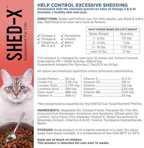 Shed-X Liquid Cat Supplement, 8oz – 100% Natural – Shed Defender, Help Excessive Cat Shedding with Cat Supplements of Essential Fatty Acids, Vitamins, and Minerals - Image 6