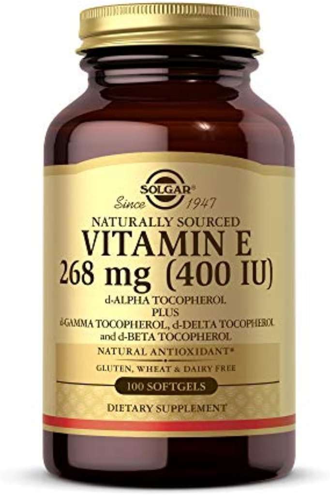 Solgar Vitamin E 268 MG (400 IU) (d-Alpha Tocopherol & Mixed Tocopherols), 100 Softgels - Supports Immune System & Skin Nutrition - Natural Antioxidant - Gluten Free, Dairy Free - 100 Servings - Image 1