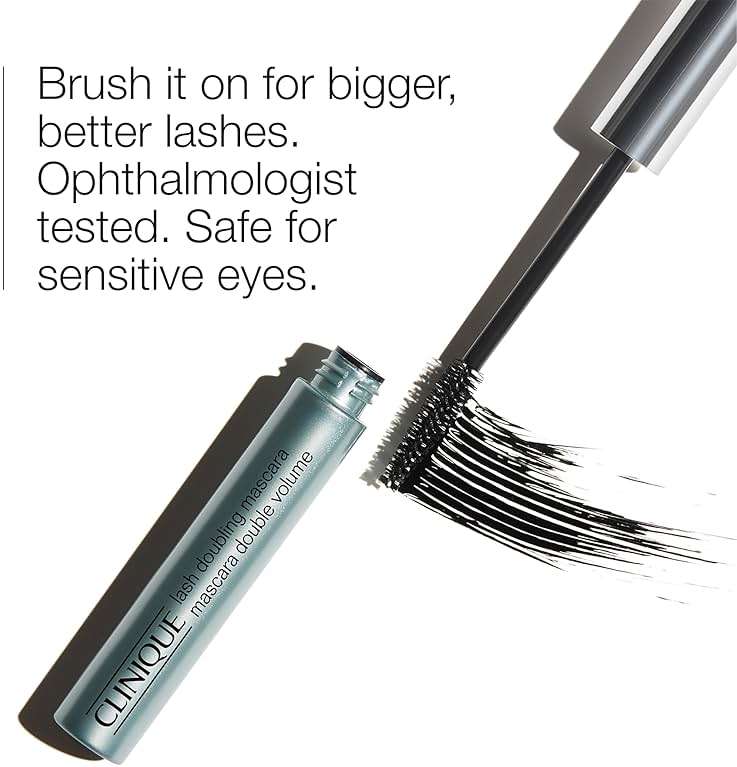 Clinique Lash Doubling Mascara | Length, Defining + Safe for Sensitive Eyes, Black, 1 Fl Oz - Image 2