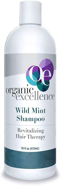 Organic Excellence Natural Organic Shampoo, Wild Mint & Rosemary, Chemical Free, Plant-Based, Toxin-Free, Cruelty-Free, Certified Herbs & Oils For Healthy Full-Bodied Hair 16 fl. oz - Image 1