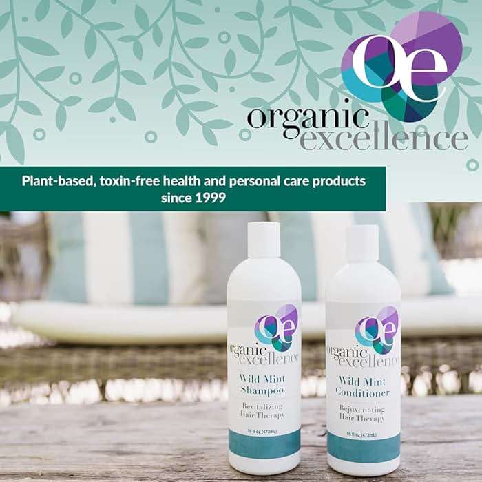 Organic Excellence Natural Organic Shampoo, Wild Mint & Rosemary, Chemical Free, Plant-Based, Toxin-Free, Cruelty-Free, Certified Herbs & Oils For Healthy Full-Bodied Hair 16 fl. oz - Image 9