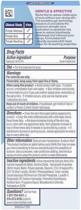 Clean and Clear Advantage Acne Spot Treatment Gel Cream with 2% Salicylic Acid & Witch Hazel, Acne Pimple Medication for Blemish & Blackhead Removal, Fragrance Free, 0.75 fl. oz - Image 7